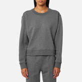 T by Alexander Wang Women's Dry French Terry Long Sleeve Tie Back Sweatshirt Heather Grey