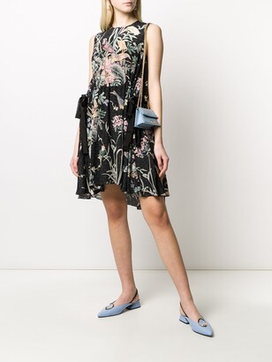 RED Valentino Antique Flowers sleeveless flared dress
