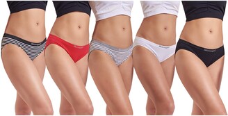 Skinnygirl Womens Seamless Hipster Bikini Underwear 5-Pack