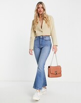 Thumbnail for your product : Miss Selfridge cropped single breasted blazer in camel