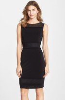 Thumbnail for your product : Marc New York 1609 MARC NEW YORK by Andrew Marc Mesh Inset Illusion Crepe Sheath Dress