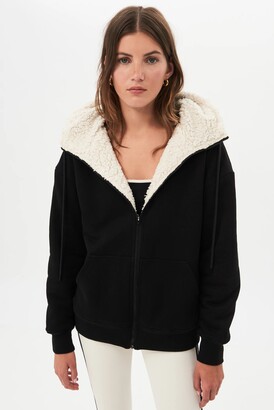 Amegoya Women's Long Sherpa Pullover Hoodies Fuzzy Fleece Zip Sweatshirt Oversized Fluffy Outwear with Pocket 