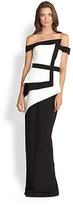 Thumbnail for your product : Black Halo Asymmetrical Stretch Crepe Off-Shoulder Gown