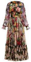 Thumbnail for your product : Dolce & Gabbana Rose And Hydrangea-print Silk-georgette Gown - Womens - Multi