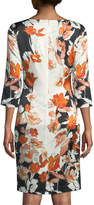 Thumbnail for your product : St. John Modern Floral Stretch Charmeuse Dress