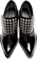 Thumbnail for your product : Jil Sander Black Eyelet Accent Lanika Heeled Loafers