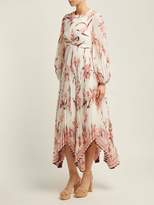 Thumbnail for your product : Zimmermann Corsage Orchid Print Pleated Midi Dress - Womens - Pink Print