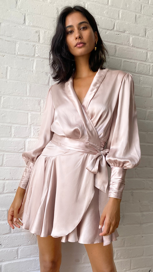 zimmermann mini wrap dress