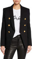 Thumbnail for your product : Balmain Double-Breasted Golden-Button Long Blazer