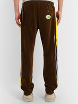 Thumbnail for your product : Gucci Tapered Webbing-Trimmed Velvet Track Pants