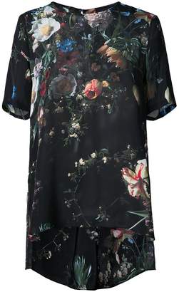 Adam Lippes floral print sheer sleeve dress