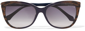 Roberto Cavalli Animal-Print Square-Frame Acetate Sunglasses