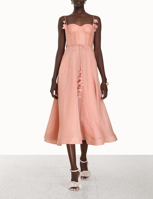ワンピース ZIMMERMANN TULLE CORSET MIDI DRESS Tulle Corset Midi Dress Light Blue Online | Zimmermann