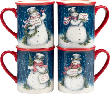 Certified International Snowman Greetings Set of 4 Mug 16 oz. asst.