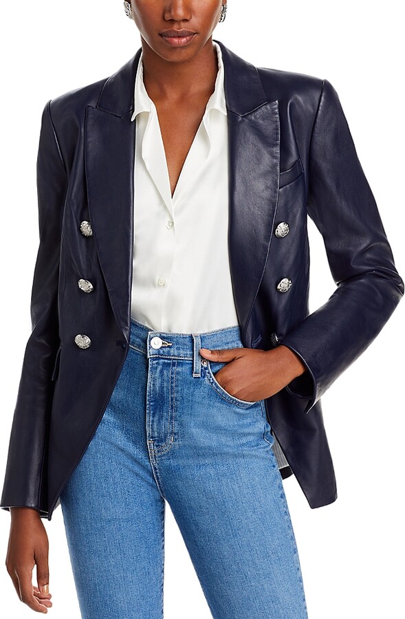 Veronica Beard Miller Leather Dickey Jacket
