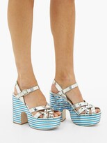 Thumbnail for your product : Miu Miu Crystal-embellished Leather Platform Sandals