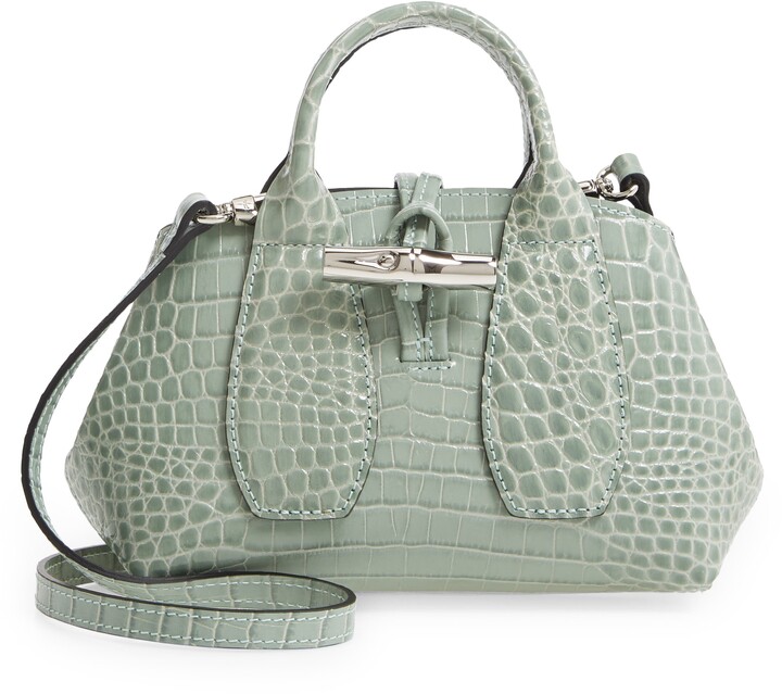 Longchamp Small Croc Embossed Leather Crossbody ShopStyle Shoulder Bags