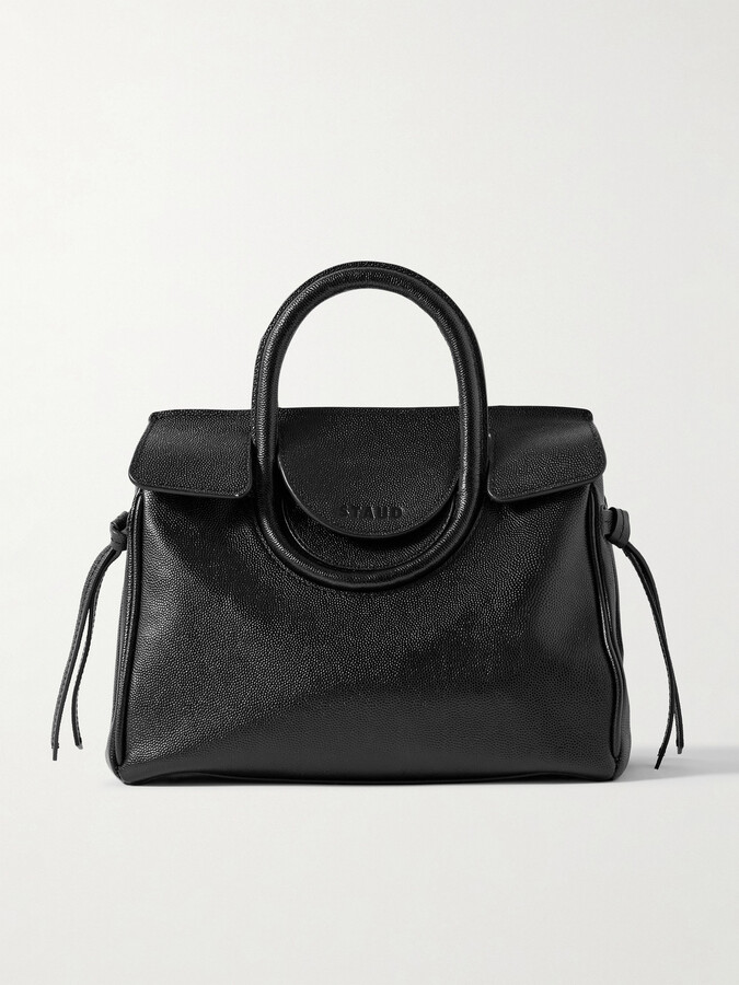 STAUD Maude Mini Textured-leather Tote - Black