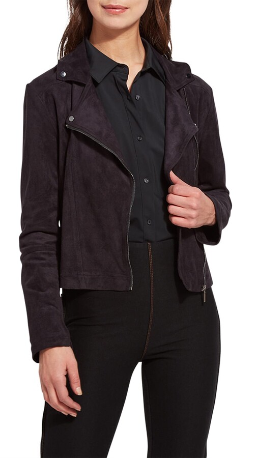 suede jacket black womens