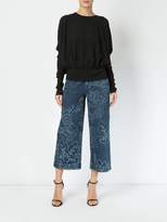 Thumbnail for your product : Peter Pilotto floral bleach flared cropped jeans