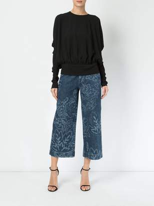 Peter Pilotto floral bleach flared cropped jeans
