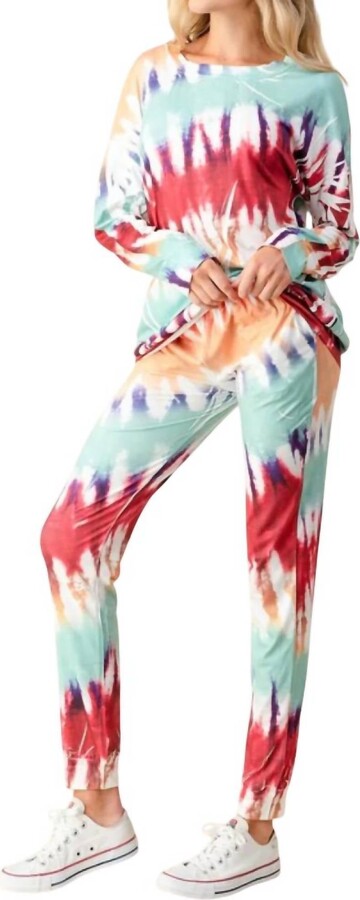 Blumin Ink Art Tie Dye Jogger Set In Multi