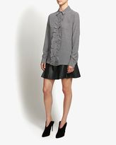 Thumbnail for your product : Equipment Blake Ruffle Placket Houndstooth Print Blouse