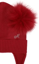 Thumbnail for your product : MonnaLisa Wool Blend Knit Hat W/ Pompoms