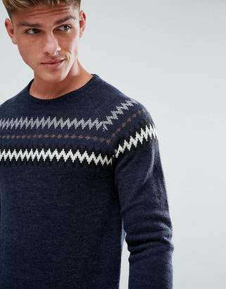 Solid Sweater With Zigzag Design
