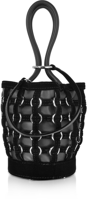 Alexander Wang Roxy Mini Black Bucket w/Metal Rings Cage