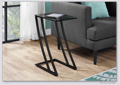 Wrought Studio Contemporary C-Shaped Accent Table With Top And Sturdy Metal Frame For Modern Living Spaces