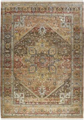 AMER Rugs Oriental Handmade Hand-Knotted Area Rug in Brown