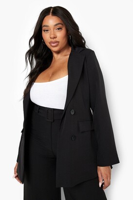 boohoo Plus Tailored Double Breasted Blazer