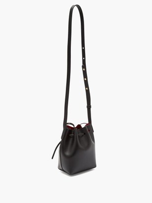 Mansur Gavriel Red-lined Mini Mini Leather Bucket Bag - Black Multi