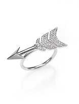 Thumbnail for your product : Jade Jagger Diamond & Sterling Silver Arrow Ring