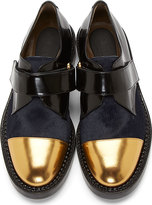Thumbnail for your product : Marni Midnight Calfhair & Gold Toecap Derby Shoes