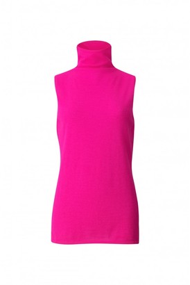 Amanda Wakeley Palermo Hot Pink Sleeveless Cashmere Top