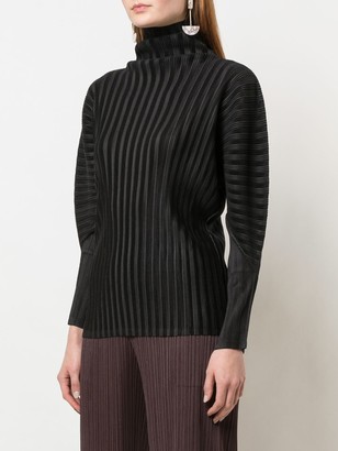 Pleats Please Issey Miyake High-neck technical pleated top