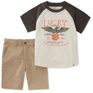 Lucky Brand Two-Piece Raglan Graphic Tee and Shorts Set
