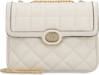 Gucci Deco small shoulder bag in off white leather