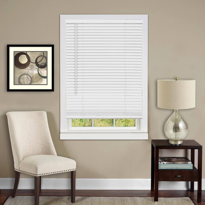 Achim GII Deluxe Sundown White Cordless Room Darkening Vinyl Mini Blind with 1 in. Slats 33 in. W x 64 in. L