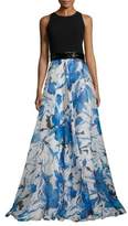 Thumbnail for your product : Carmen Marc Valvo Floral Organza Gown