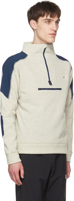 District Vision Off-White & Blue Jesper Midlayer Sweater