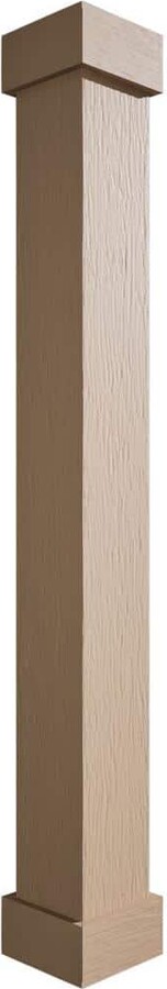 16 in. x 10 ft. Rough Sawn Endurathane Faux Wood Non-Tapered Square Column Wrap with Standard Capital and Base