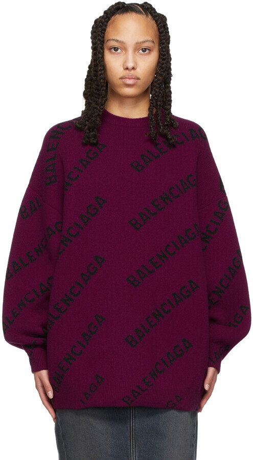 Balenciaga Women's Purple Sweaters | ShopStyle