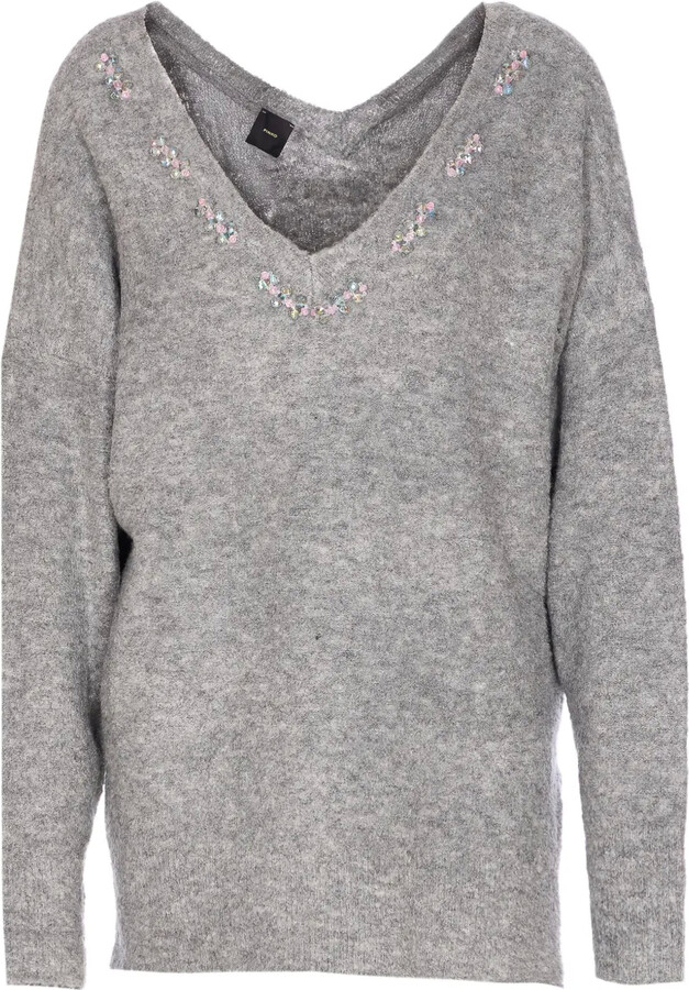Dancing Queen embellished V-neck sweater