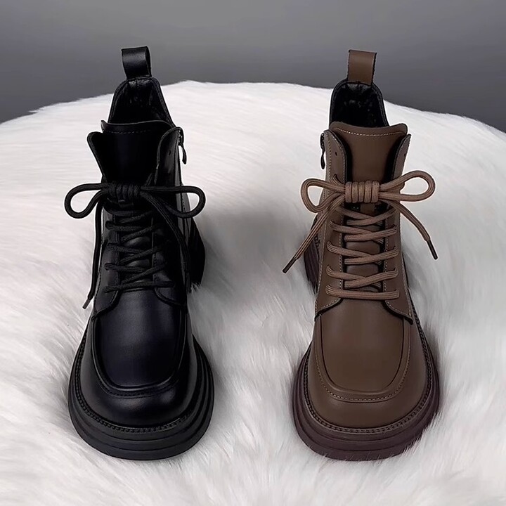 LEOSOXS Women & apos;s 2025 new autumn and winter soft leather riding boots popular platform short boots women & apos;s versatile single shoes