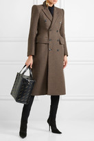 Thumbnail for your product : Balenciaga Hourglass Double-breasted Checked Wool-blend Coat - Burgundy