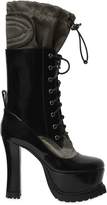 Moschino 120mm Brushed Leather & Nylon Boots