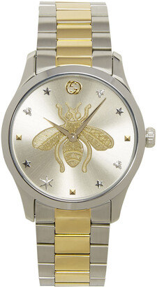 Gucci Silver & Gold G-Timeless Bee Watch